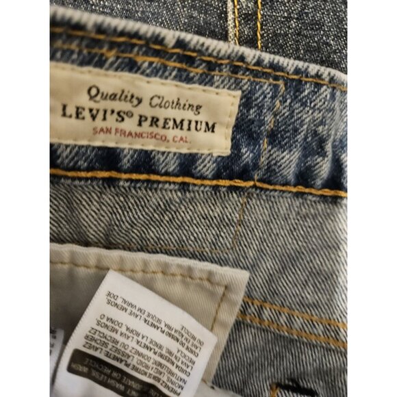 Levis 511 Straight Blue Jeans Mens 32x32 Light Wash Distressed San Francisco - Picture 9 of 11